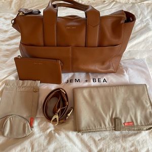 Leather Diaper Bag - JEM + BEA Jemima - Tan